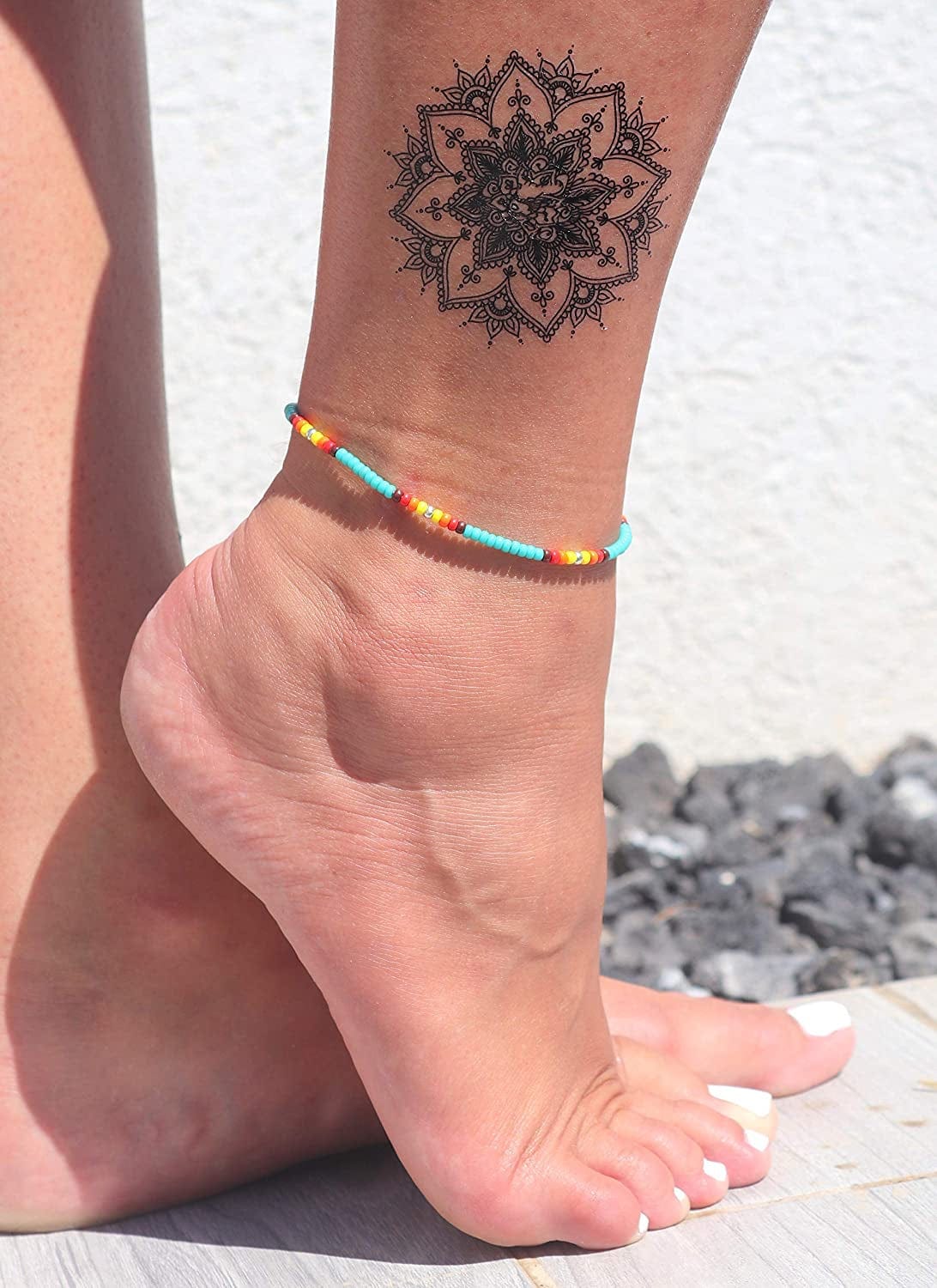 Anklet for Women, Turquoise Beaded Native American Style Boho Anklet, Bohemian Hippie Colorful Beach Summer Waterproof Anklet for Women and Girls, Handmade by Tribes Apparel & Accessories > Jewelry > Anklets Tribes by Sara K