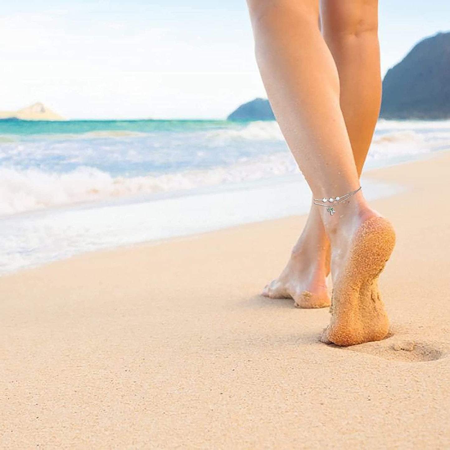 Anklets for Women S925 Sterling Silver Adjustable Beach Foot Ankle Bracelet Jewelry Gifts Apparel & Accessories > Jewelry > Anklets Silvermoon jewelry