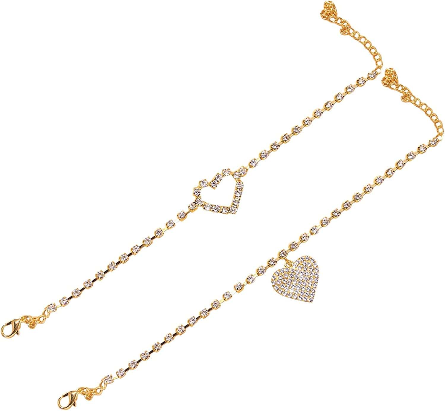 Anklets Women'S Girls Style Chains Beach Anklets Jewellery Anklets Adjustable Size Matching Rings Best Friends (Gold, One Size) Apparel & Accessories > Jewelry > Anklets Generic Gold One Size