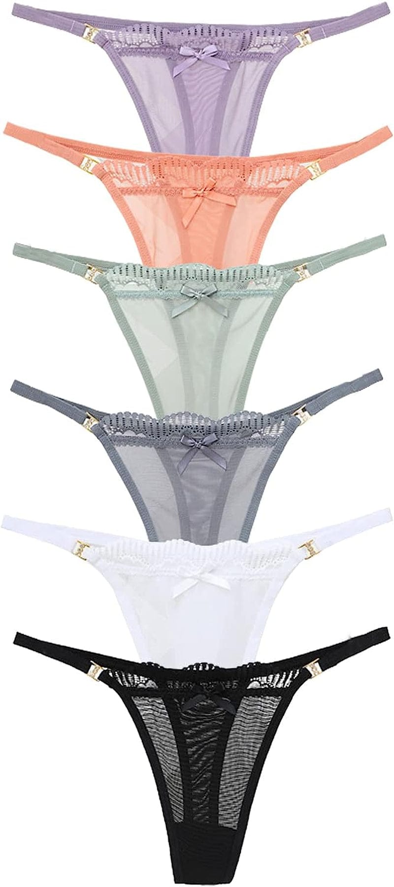 Anna & Eric Women'S Floral Lace Thongs Bikini Panties Sexy Lingerie Panty T Back Underwear Ms6p / Medium