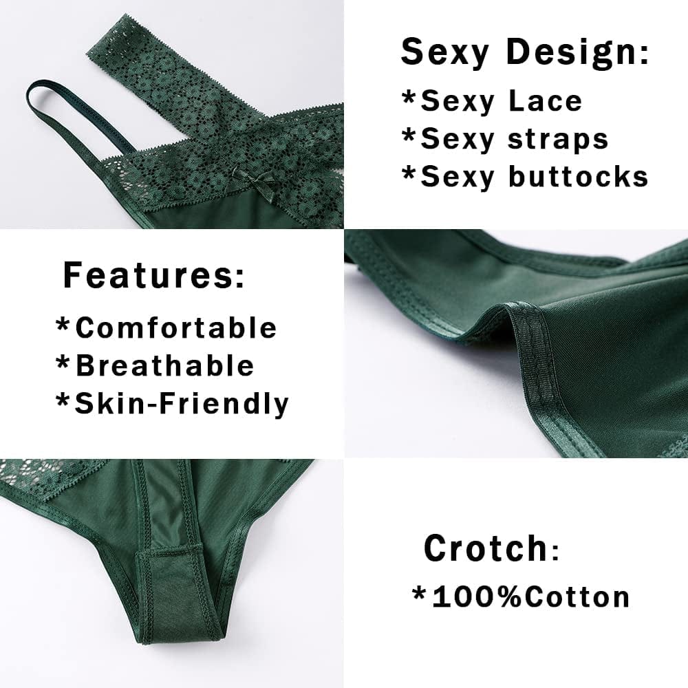 Anna & Eric Women'S Floral Lace Thongs Bikini Panties Sexy Lingerie Panty T Back Underwear