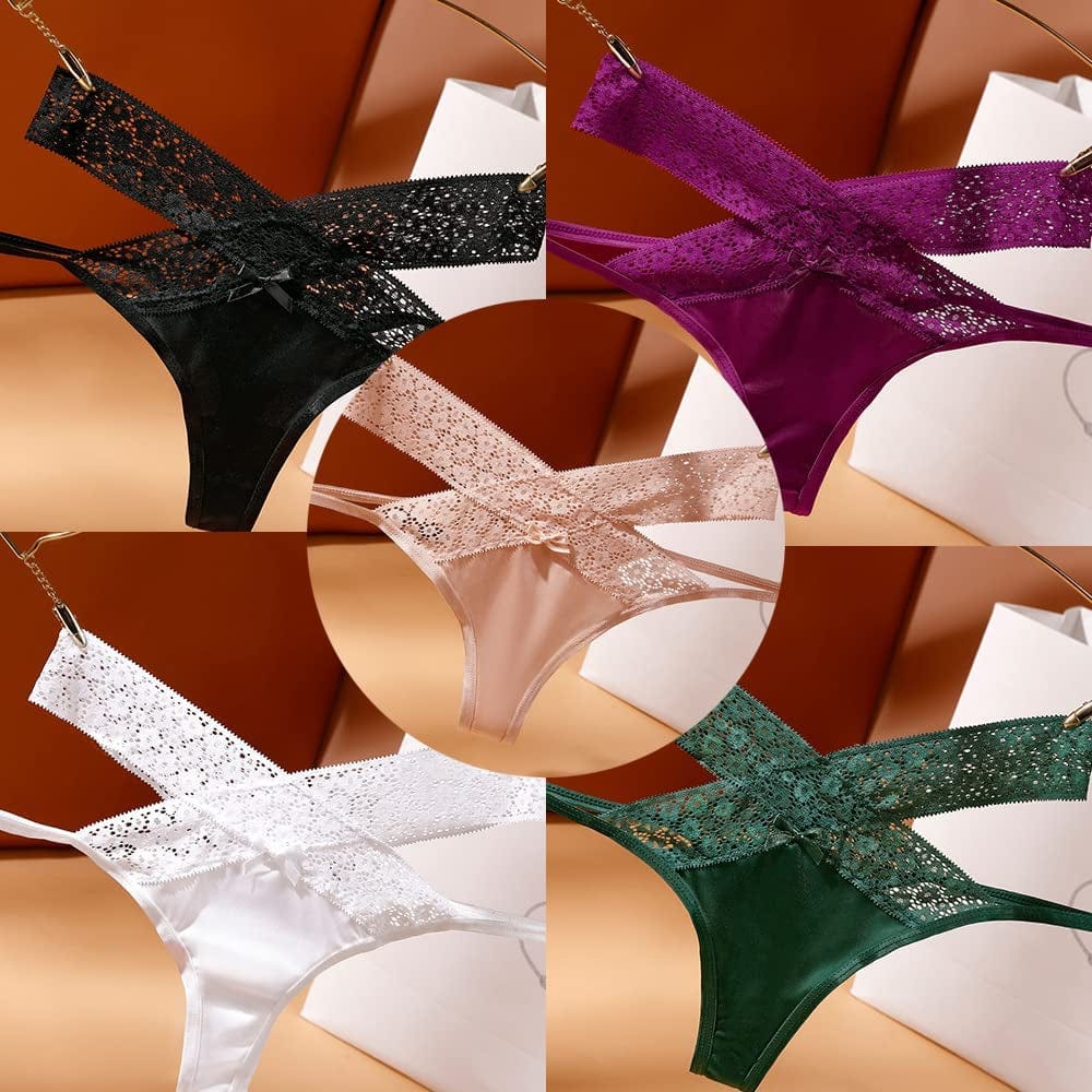 Anna & Eric Women'S Floral Lace Thongs Bikini Panties Sexy Lingerie Panty T Back Underwear