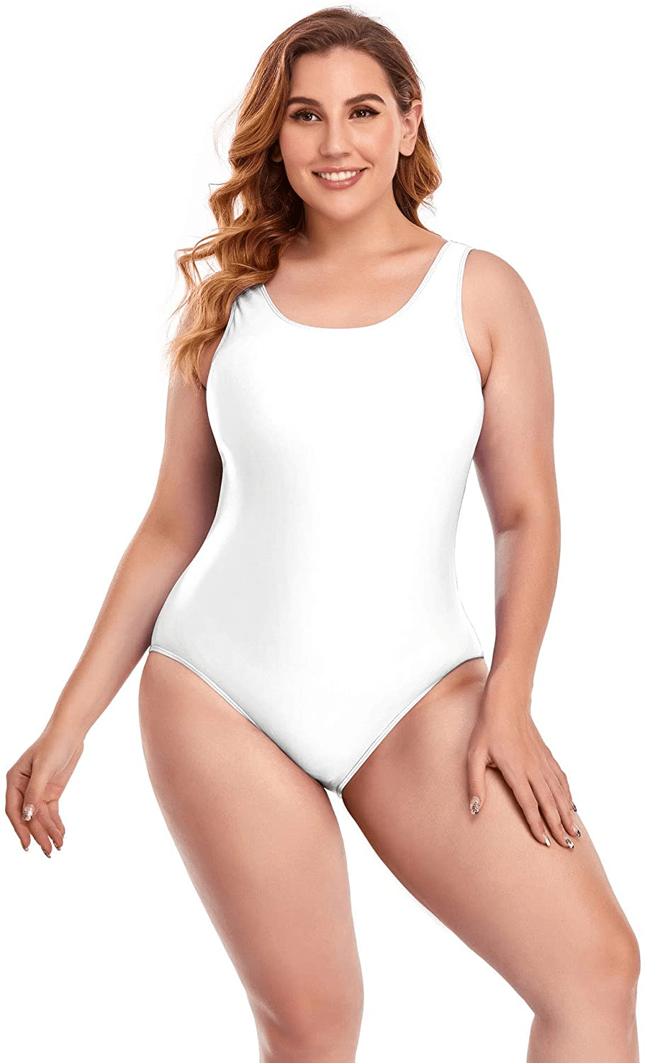 Annbon Women'S One Piece Swimsuit Retro plus Size Bathing Suit Conservative Monokini Swimwear Apparel & Accessories > Clothing > Swimwear Kylie Max