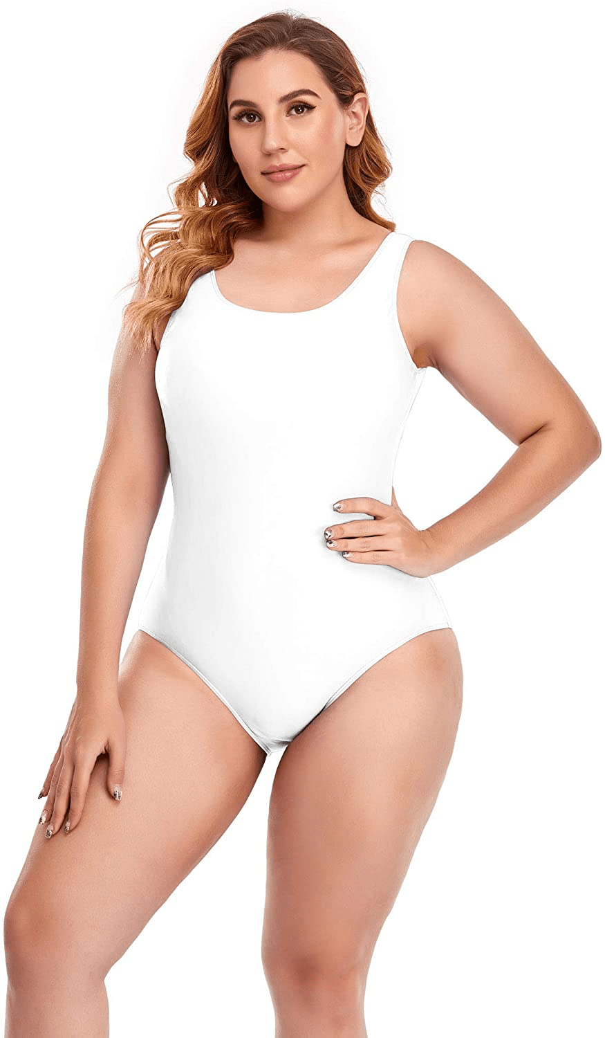 Annbon Women'S One Piece Swimsuit Retro plus Size Bathing Suit Conservative Monokini Swimwear Apparel & Accessories > Clothing > Swimwear Kylie Max