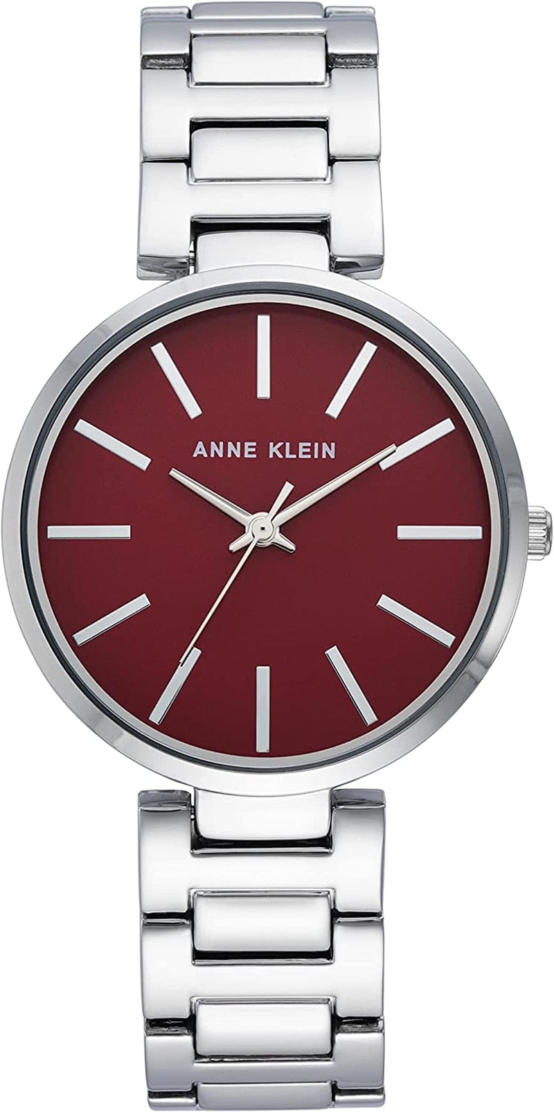Anne Klein Women'S Bracelet Watch Silver/Burgundy