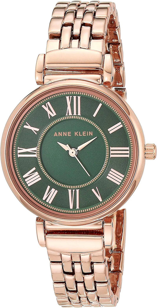 Anne Klein Women'S Bracelet Watch Rose Gold/Green