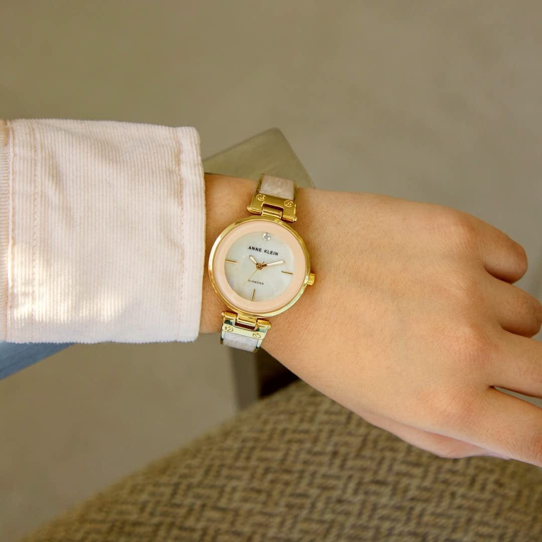 Anne Klein Women'S Genuine Diamond Dial Bangle Watch, AK/2512