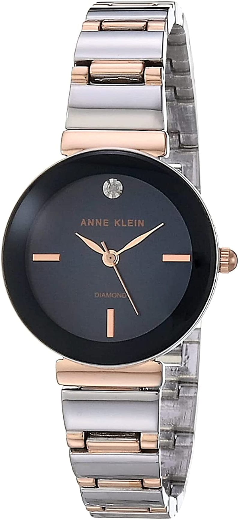 Anne Klein Women'S Genuine Diamond Dial Bracelet Watch Two Tone/Navy Blue