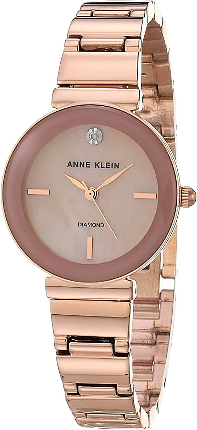 Anne Klein Women'S Genuine Diamond Dial Bracelet Watch Rose Gold/Pink
