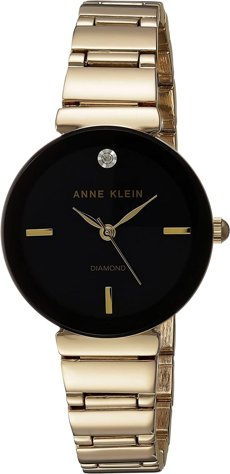 Anne Klein Women'S Genuine Diamond Dial Bracelet Watch Gold/Black