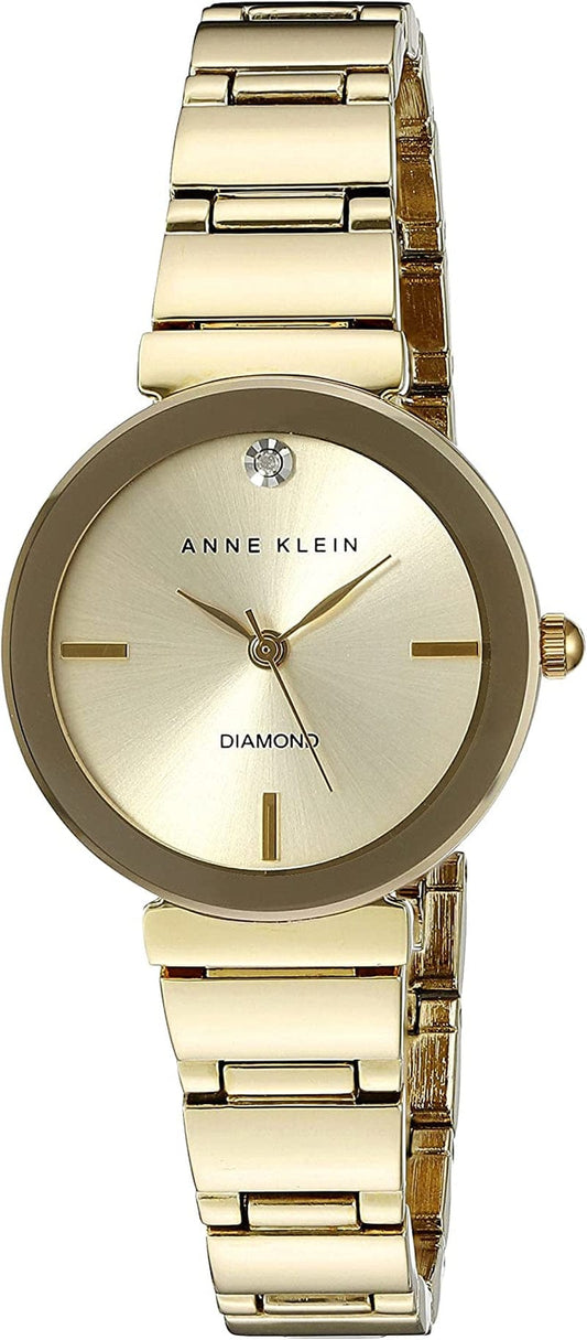 Anne Klein Women'S Genuine Diamond Dial Bracelet Watch Gold