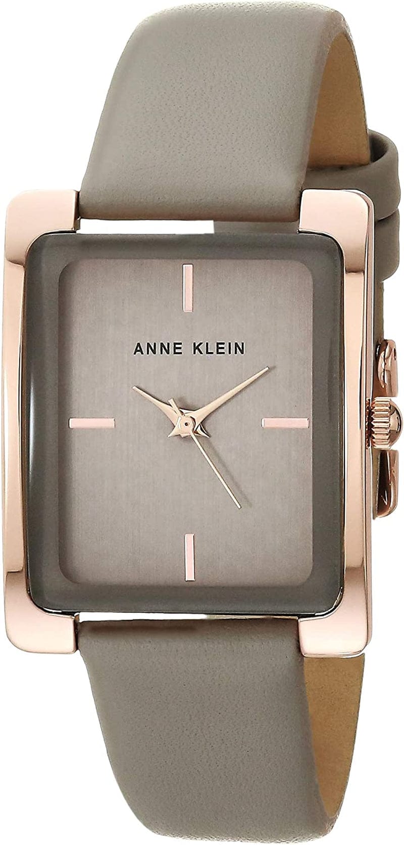 Anne Klein Women'S Leather Strap Watch Taupe/Rose Gold