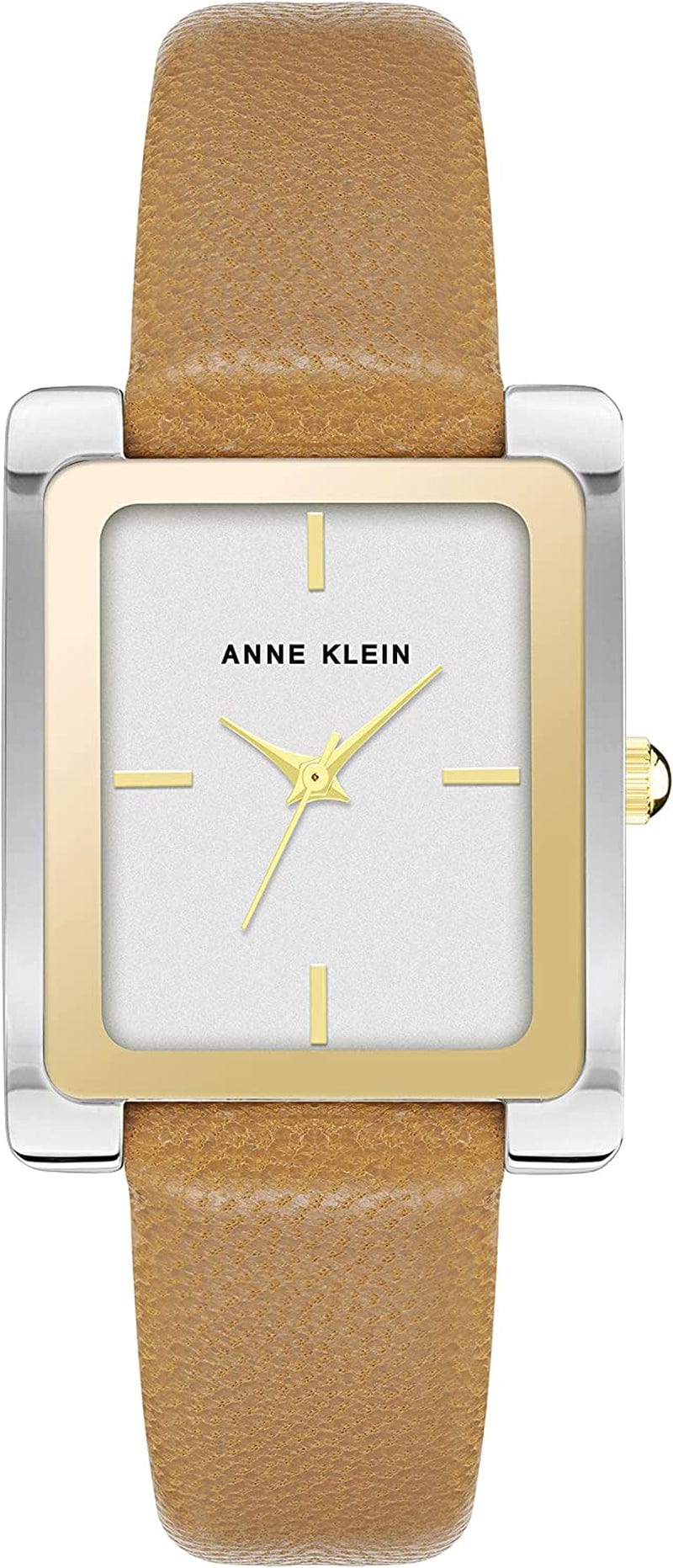 Anne Klein Women'S Leather Strap Watch Two Tone/Brown