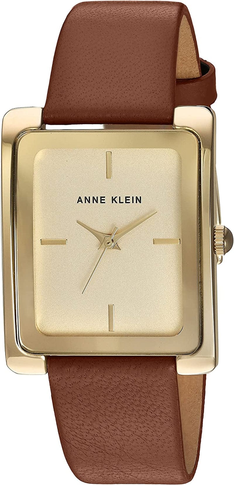 Anne Klein Women'S Leather Strap Watch Brown/Gold