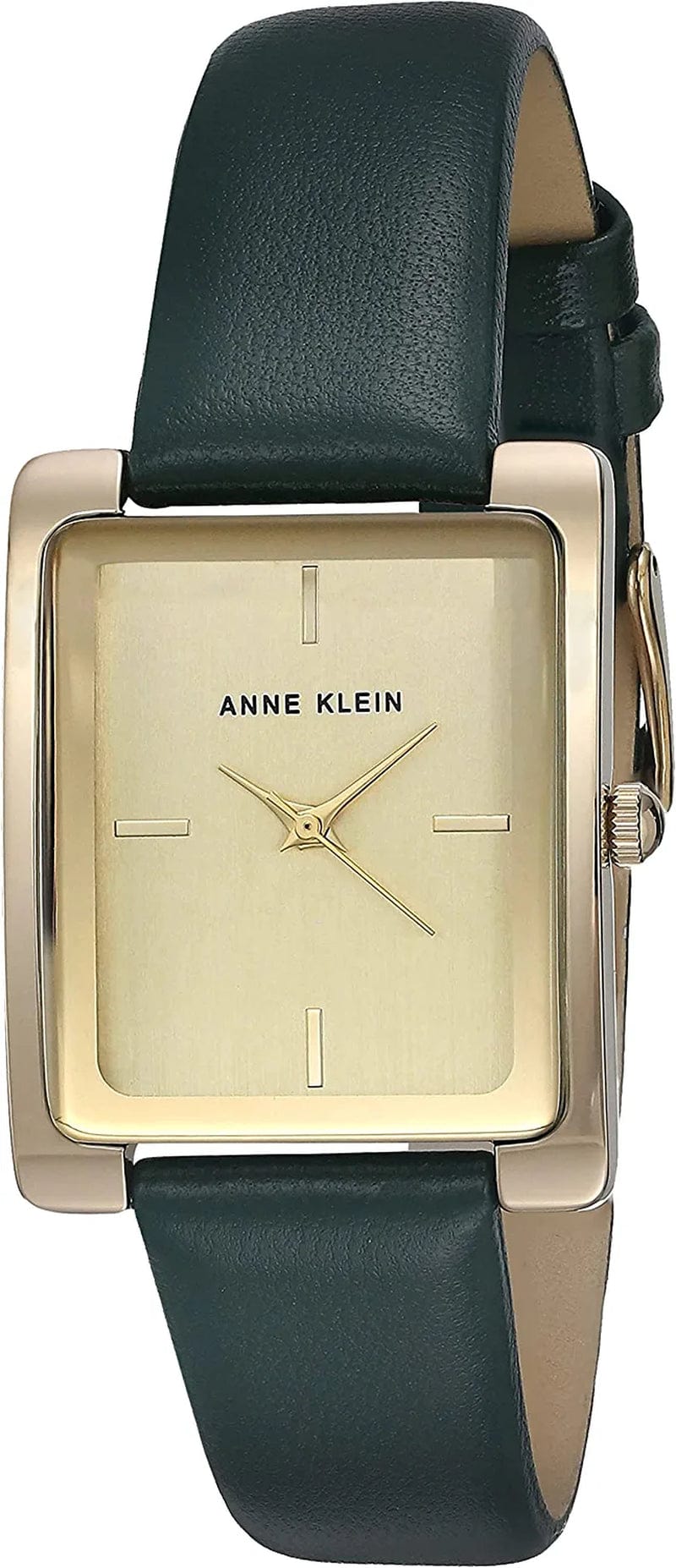 Anne Klein Women'S Leather Strap Watch Green/Gold