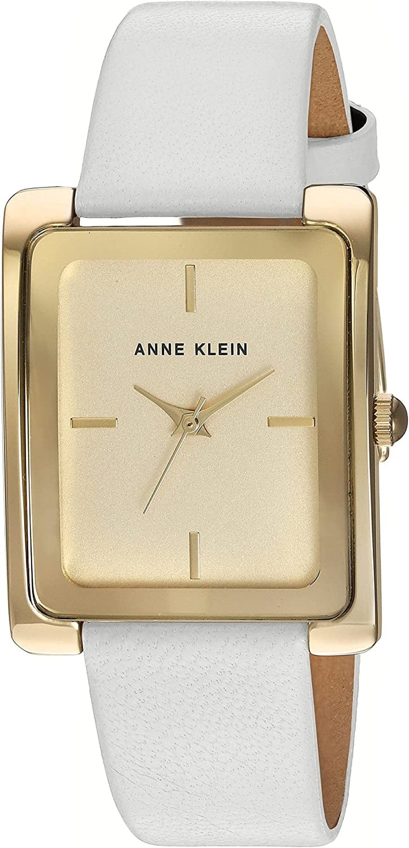 Anne Klein Women'S Leather Strap Watch White/Gold