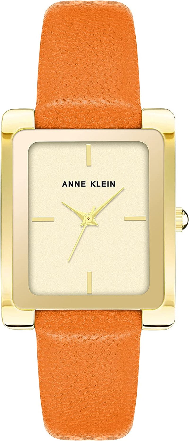 Anne Klein Women'S Leather Strap Watch Orange/Gold