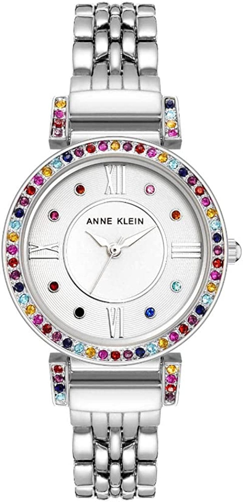 Anne Klein Women'S Premium Crystal Accented Bracelet Watch, AK/2928 Silver/Multi