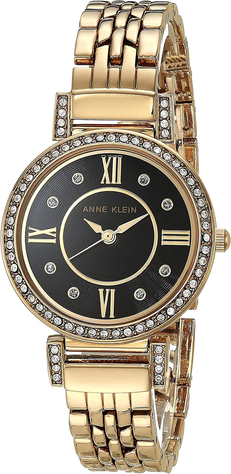 Anne Klein Women'S Premium Crystal Accented Bracelet Watch, AK/2928 Gold/Black