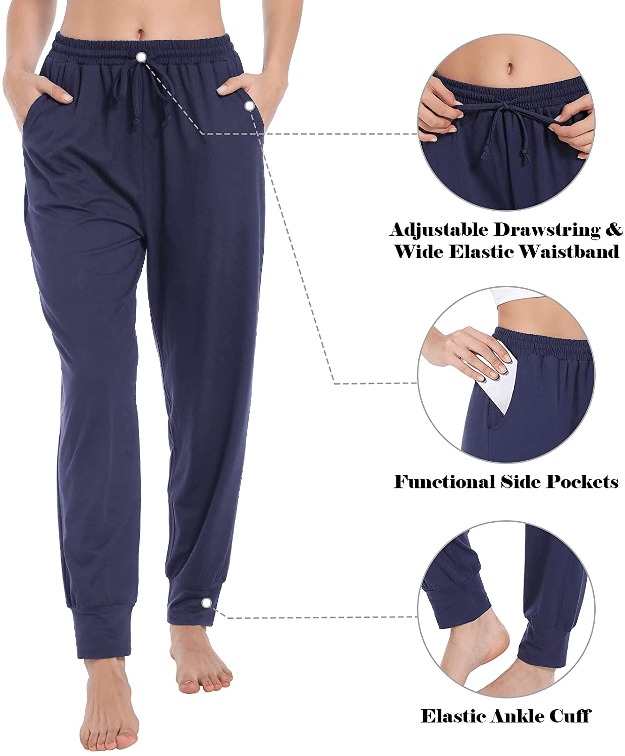Annenmy Womens Yoga Sweatpants for Women High Waist Workout Joggers Pants Casual Drawstring Comfy Lounge Pants with Pockets Apparel & Accessories > Clothing > Activewear Kylie Max