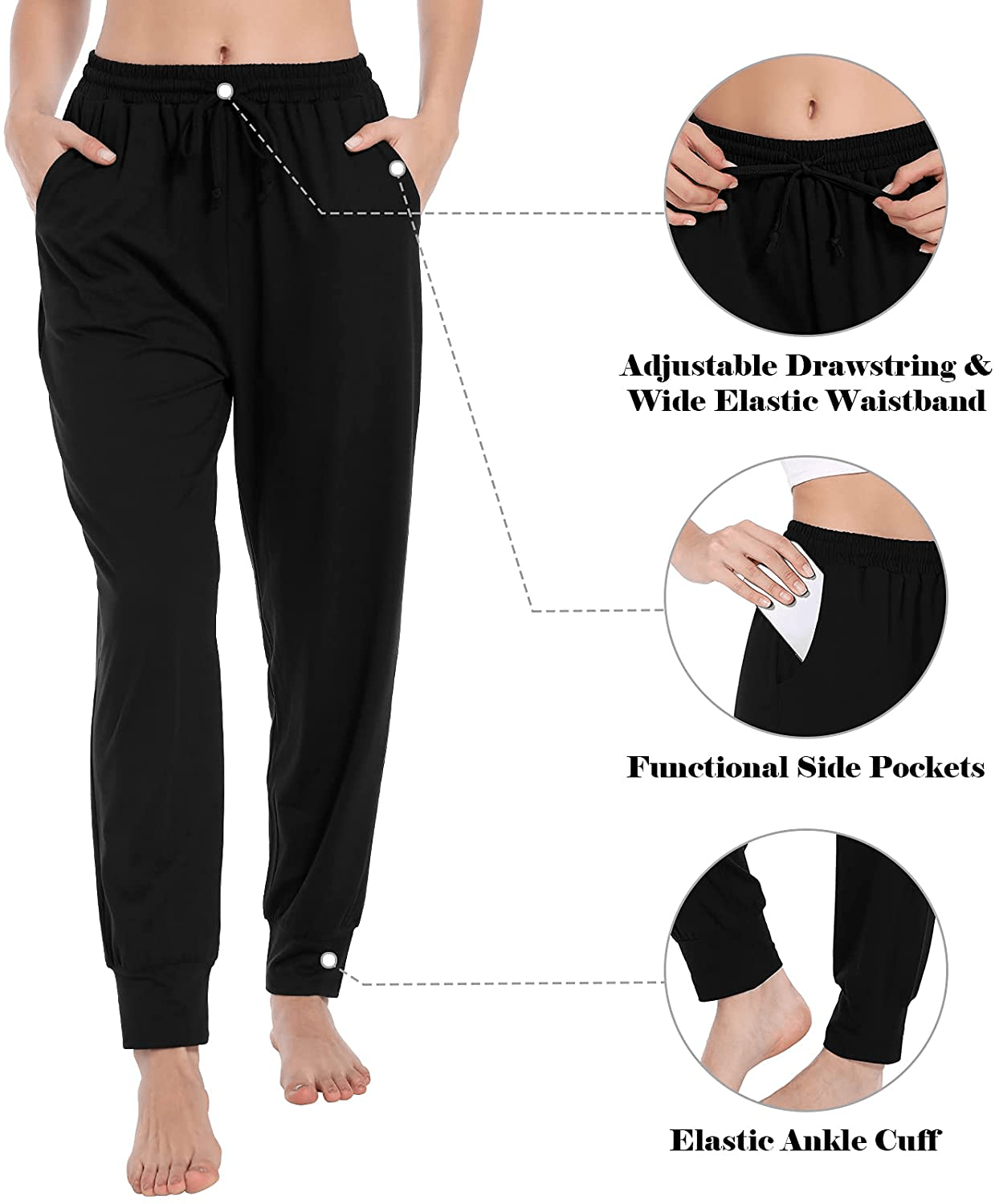Annenmy Womens Yoga Sweatpants for Women High Waist Workout Joggers Pants Casual Drawstring Comfy Lounge Pants with Pockets Apparel & Accessories > Clothing > Activewear Kylie Max