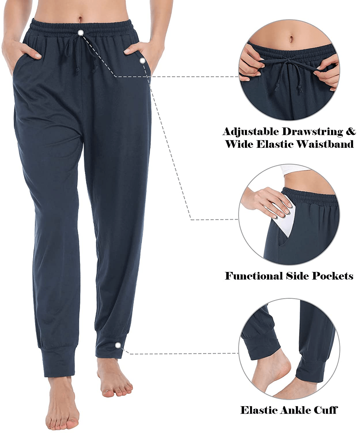 Annenmy Womens Yoga Sweatpants for Women High Waist Workout Joggers Pants Casual Drawstring Comfy Lounge Pants with Pockets Apparel & Accessories > Clothing > Activewear Kylie Max