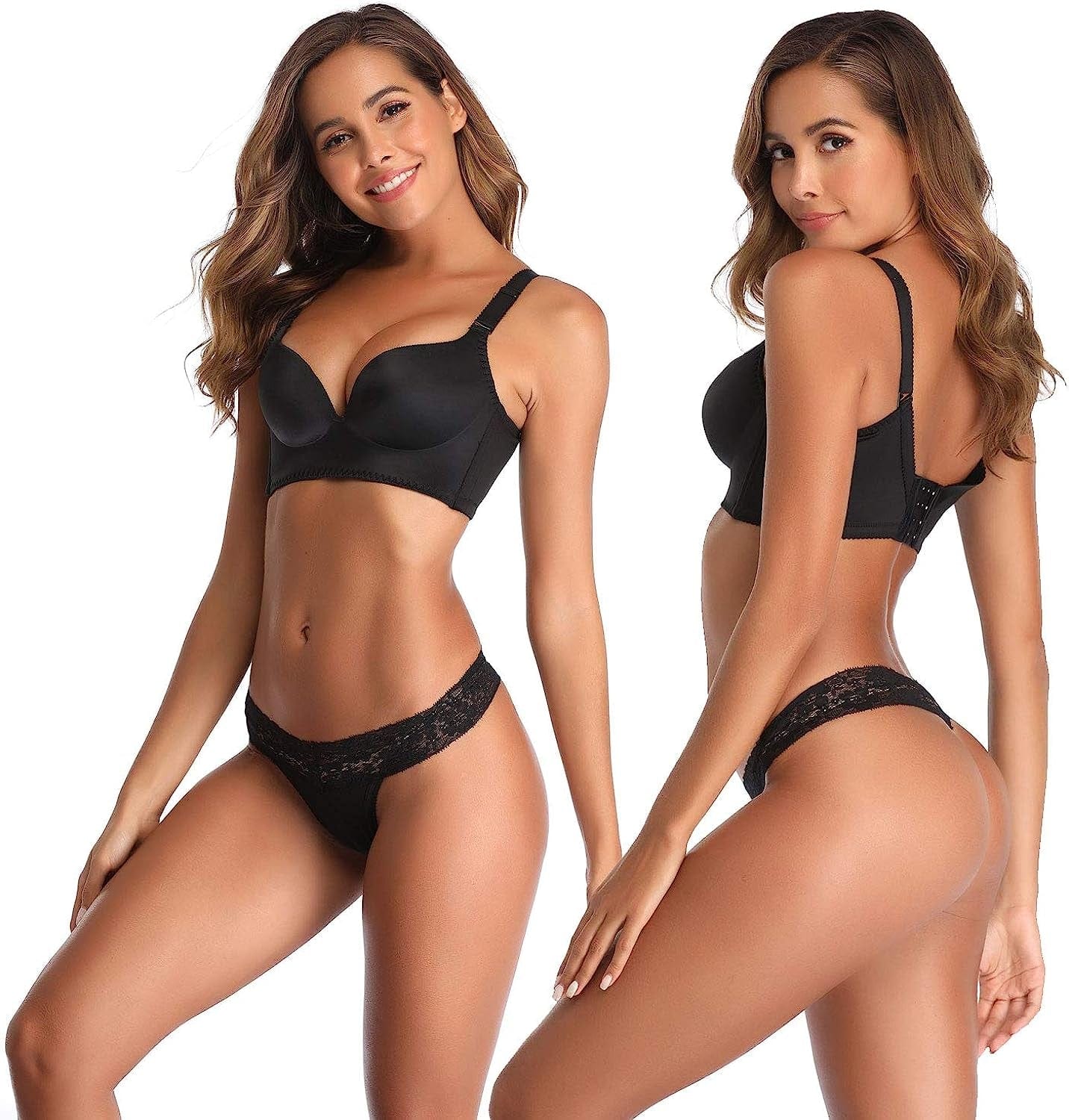 ANNYISON Women'S Thongs, T Back Low Waist See through Panties Cotton Seamless Lace Thongs for Women