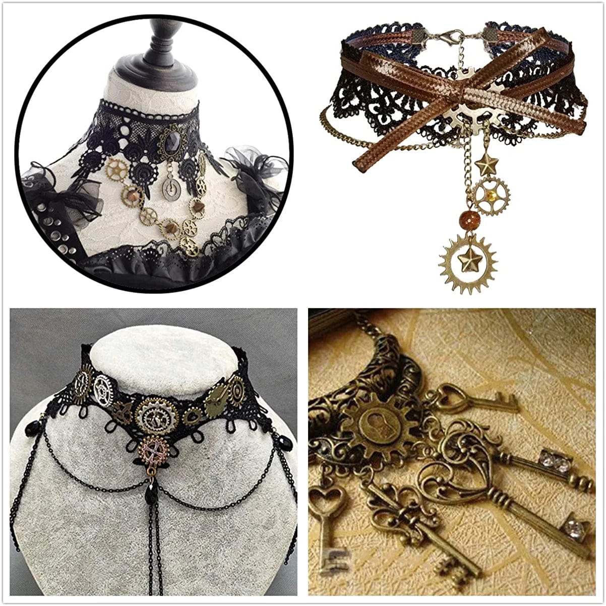 Antique Steampunk Gear 215 Gram Mix Steampunk Wheel Alloy Gear Pendants Charms and Skeleton Keys for Crafting,Jewelry Making