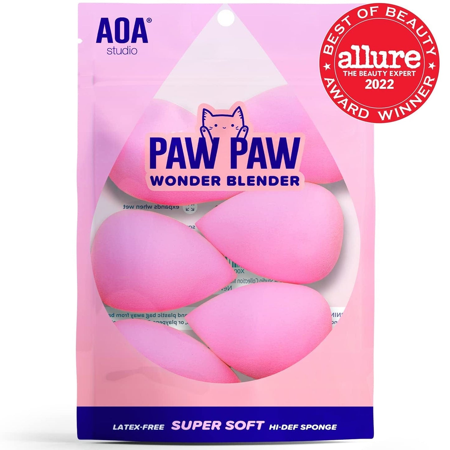 AOA Studio Collection Makeup Sponge Set Makeup Blender Latex Free and High-Definition Set of 6 Makeup Blender for Powder Cream and Liquid, Super Soft Wonder Blender Beauty Cosmetic Health & Beauty > Personal Care > Cosmetics > Cosmetic Tools > Makeup Tools AOA STUDIO