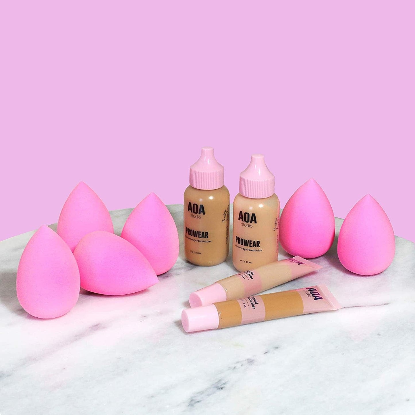 AOA Studio Collection Makeup Sponge Set Makeup Blender Latex Free and High-Definition Set of 6 Makeup Blender for Powder Cream and Liquid, Super Soft Wonder Blender Beauty Cosmetic Health & Beauty > Personal Care > Cosmetics > Cosmetic Tools > Makeup Tools AOA STUDIO