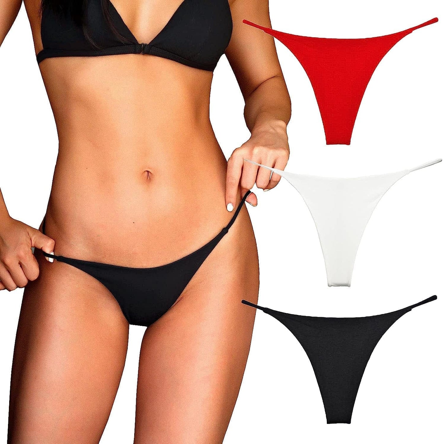 Aogda Thong for Women Cotton Underwear Low Rise Panties Woman G-String Thongs M / Small