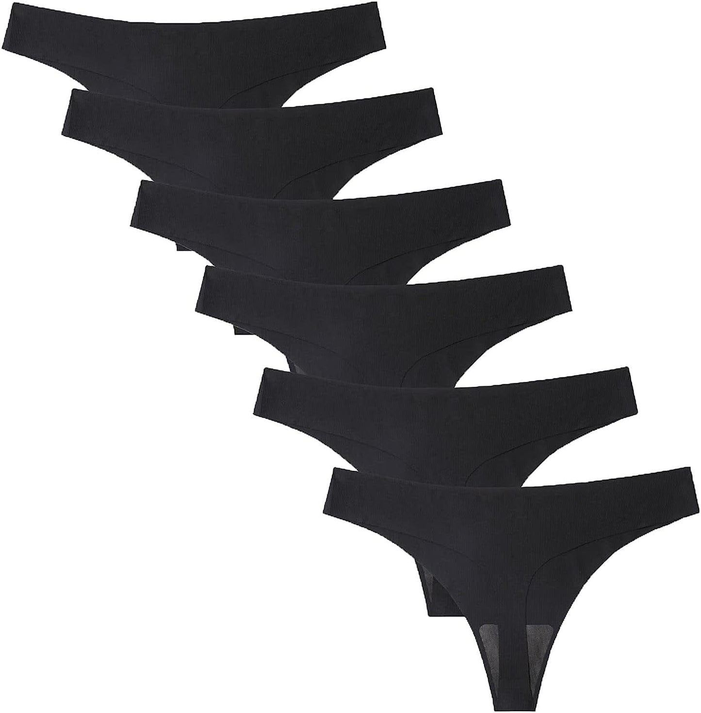 Aogda Thongs for Women Seamless Underwear Low Rise Panties Thong Q-6 Pack / Medium