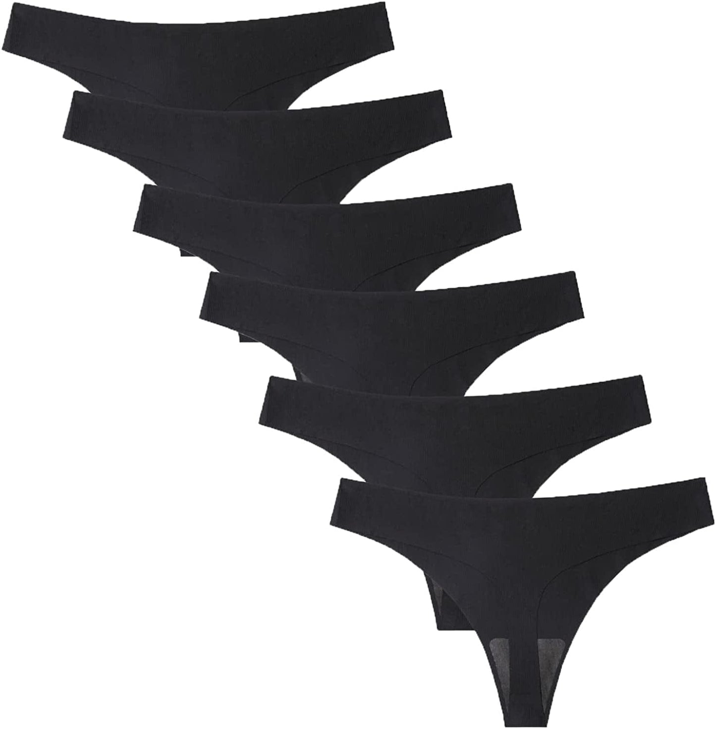 Aogda Thongs for Women Seamless Underwear Low Rise Panties Thong Q-6 Pack / Small