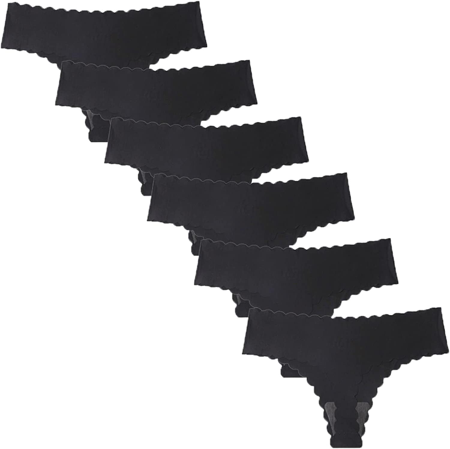 Aogda Thongs for Women Seamless Underwear Low Rise Panties Thong P-6 Pack / X-Small
