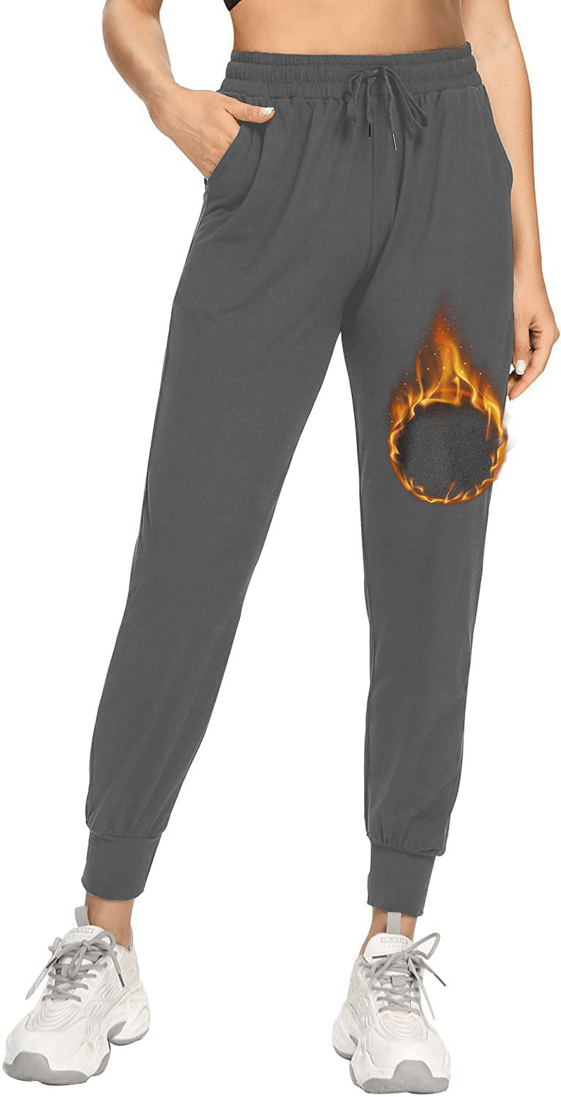 Aoliks Women'S Fleece Lined Sweatpants Thermal Joggers with Pockets Winter Lounge Yoga Workout Running Pants Apparel & Accessories > Clothing > Activewear Kylie Max