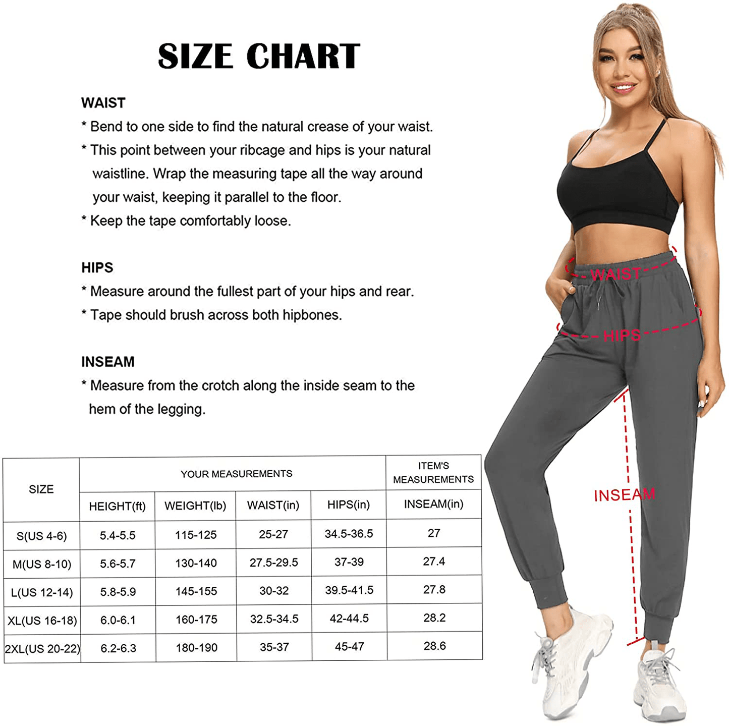 Aoliks Women'S Fleece Lined Sweatpants Thermal Joggers with Pockets Winter Lounge Yoga Workout Running Pants Apparel & Accessories > Clothing > Activewear Kylie Max