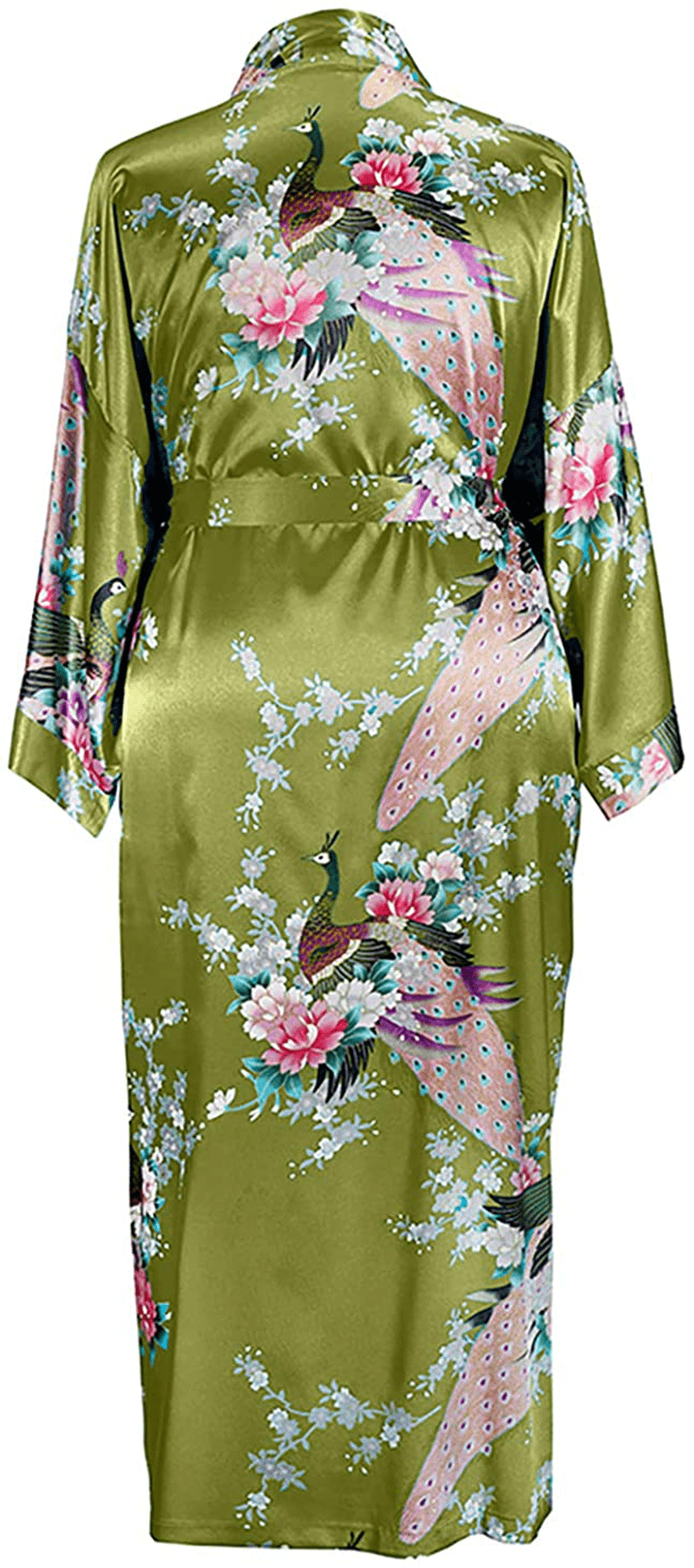 Applesauce - 838 - plus Size Women'S Satin Kimono Long Robe - Floral (One-Size Fits Most US 1X 2X 3X) Apparel & Accessories > Clothing > Sleepwear & Loungewear > Robes Applesauce