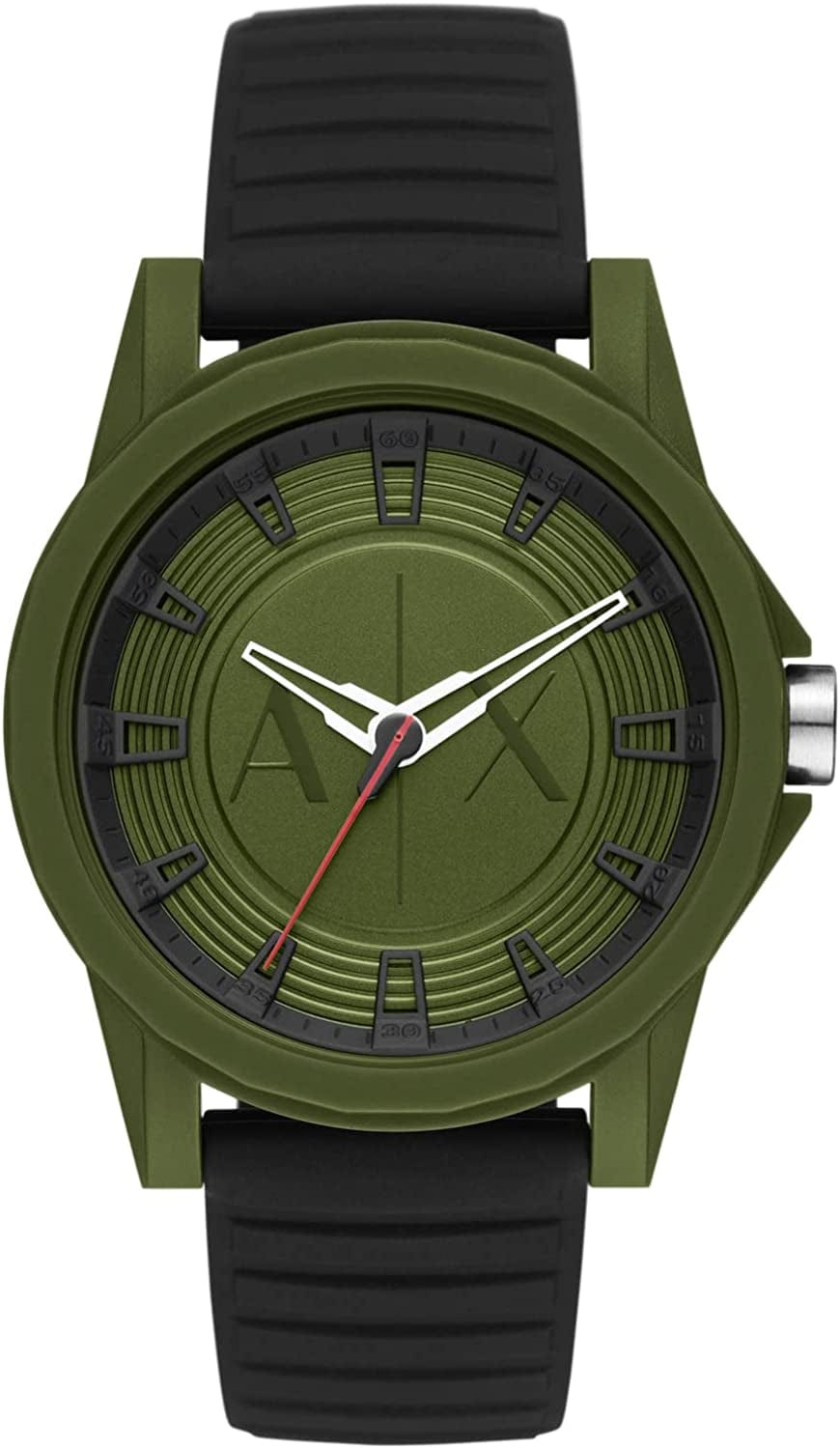 Armani Exchange Men'S Chronograph Dress Watch with Leather, Steel or Silicone Band Green / Black Silicone
