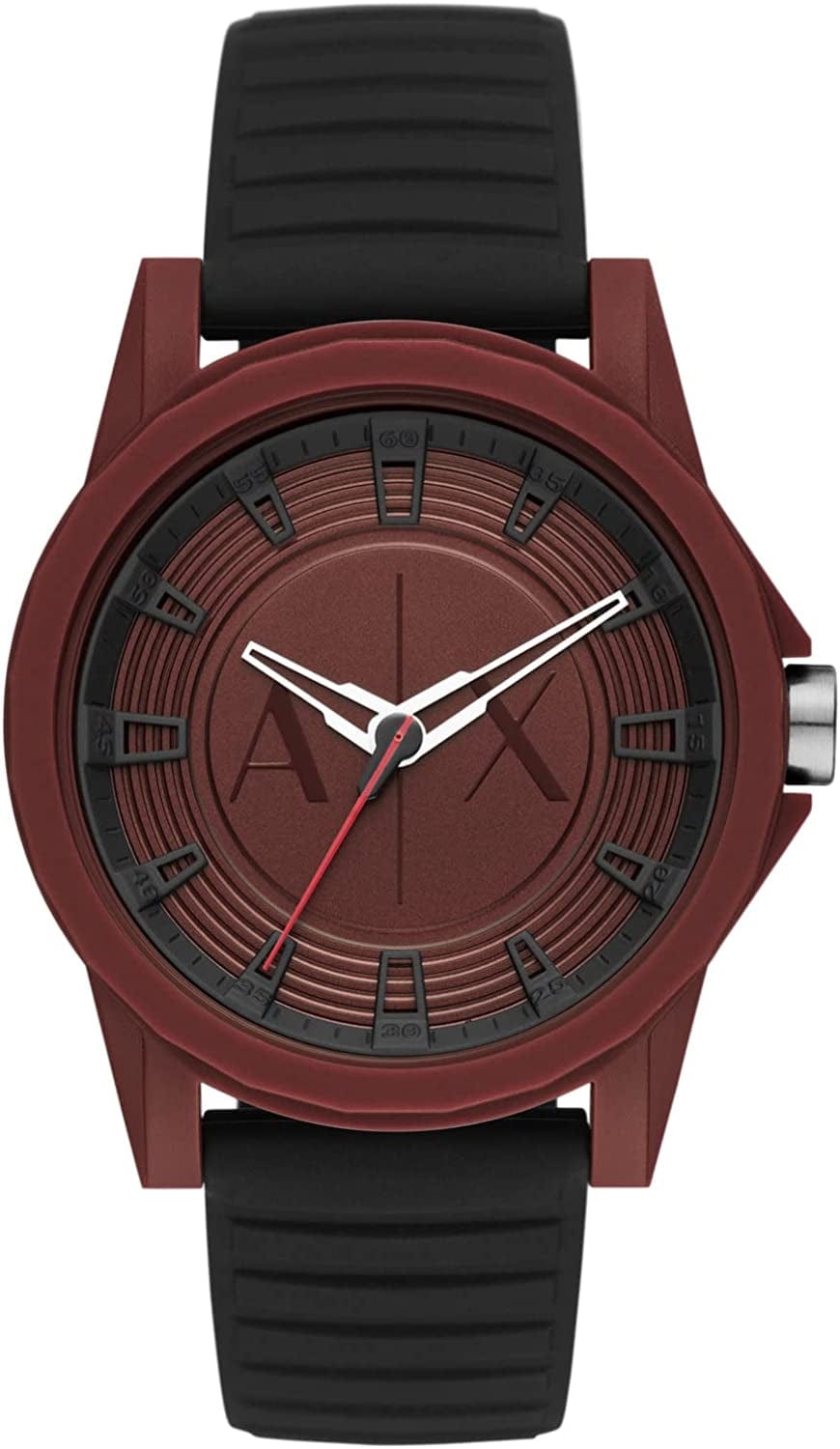 Armani Exchange Men'S Chronograph Dress Watch with Leather, Steel or Silicone Band Red/Black