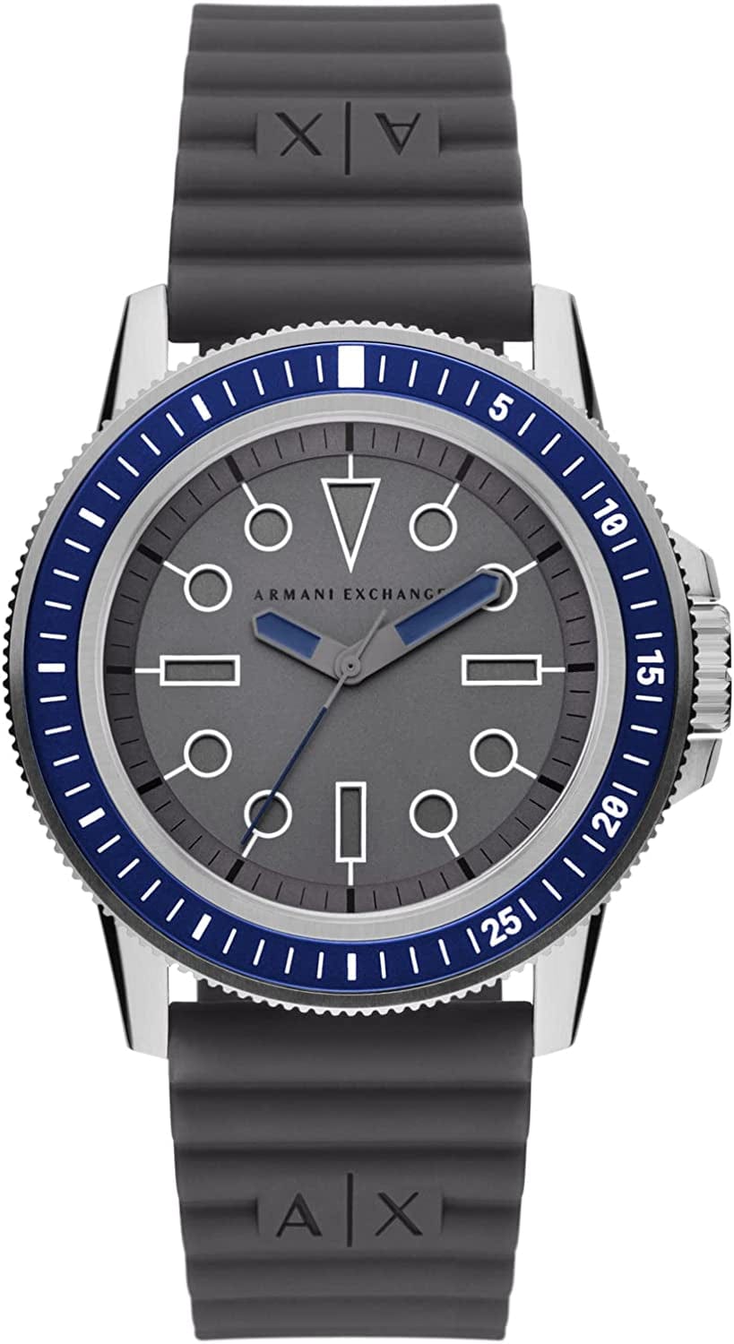 Armani Exchange Men'S Chronograph Dress Watch with Leather, Steel or Silicone Band Silver/Grey