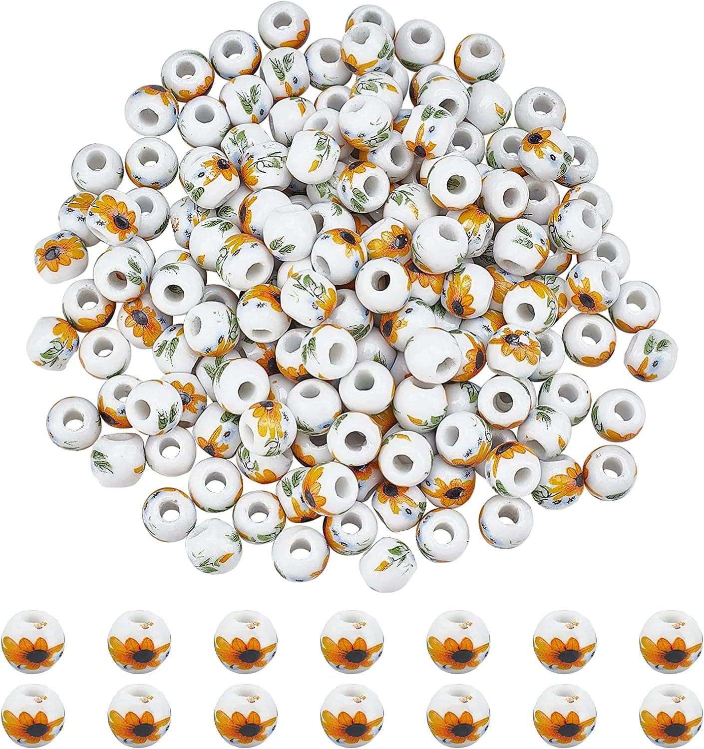 Arricraft 90 Pcs Transparent Glass Butterfly Wings Charms Pendants for Necklace Bracelets Jewelry Making (Mixed Color) Sunflower