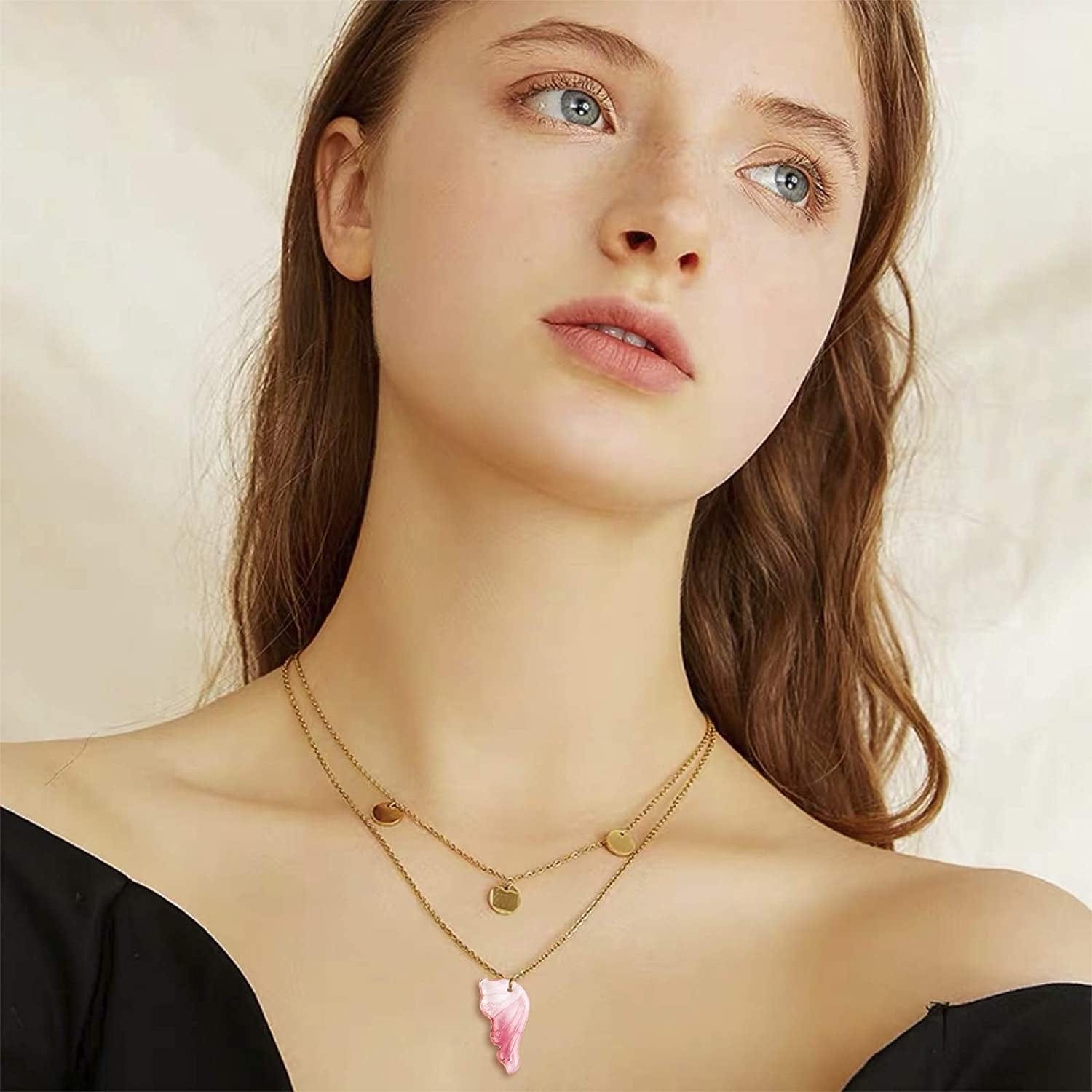 Arricraft 90 Pcs Transparent Glass Butterfly Wings Charms Pendants for Necklace Bracelets Jewelry Making (Mixed Color)