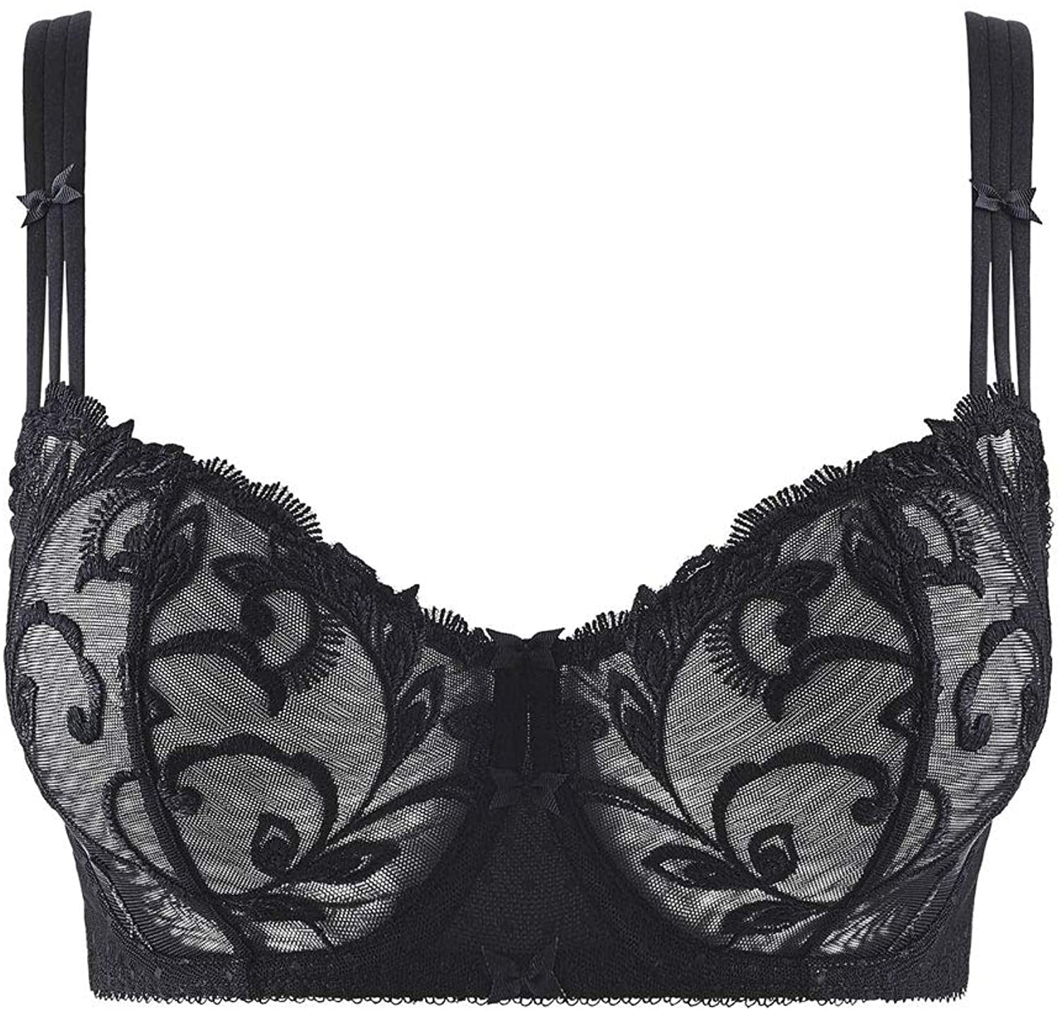 Aubade Women'S Au Bal De Flore Comfort Half Cup Bra Black (Noir) / Au Bal De Flore Comfort Half Cup Bra / 34F