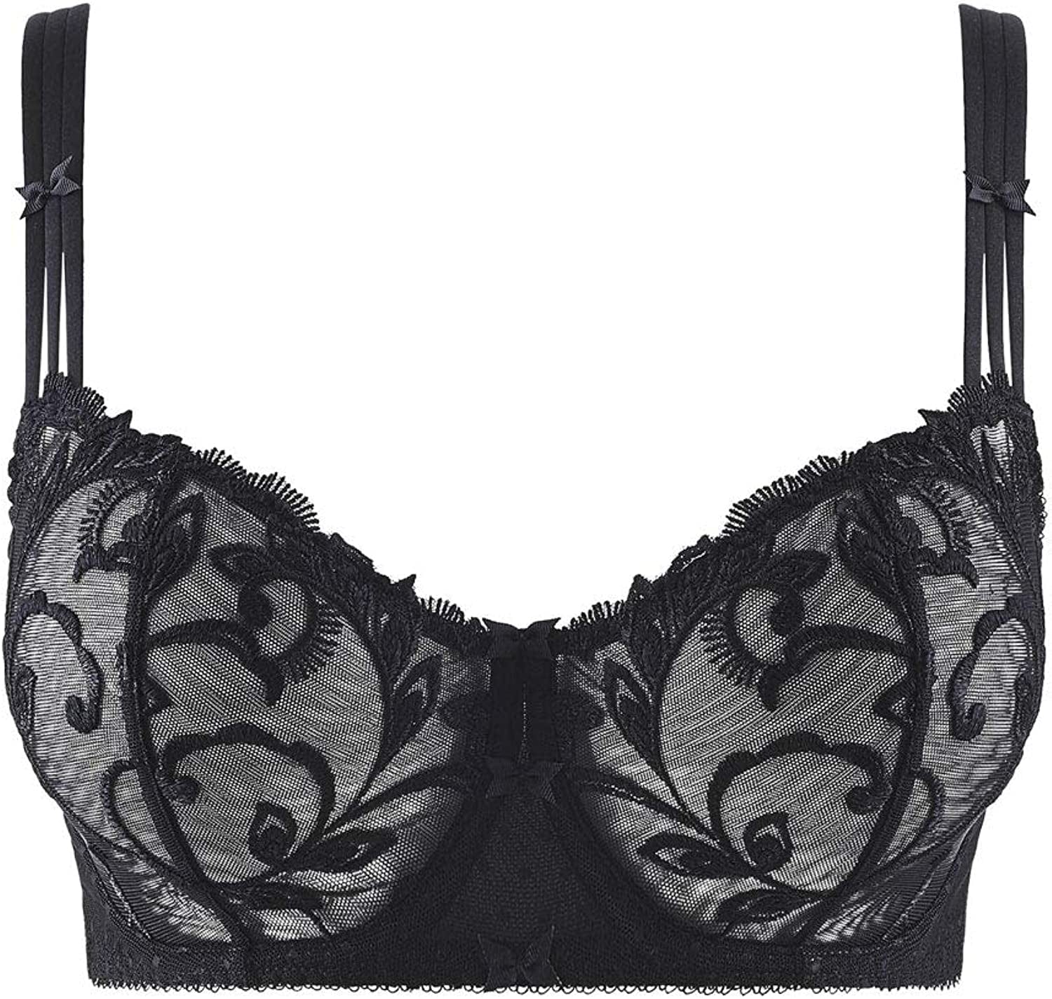 Aubade Women'S Au Bal De Flore Comfort Half Cup Bra Black (Noir) / Au Bal De Flore Comfort Half Cup Bra / 36G