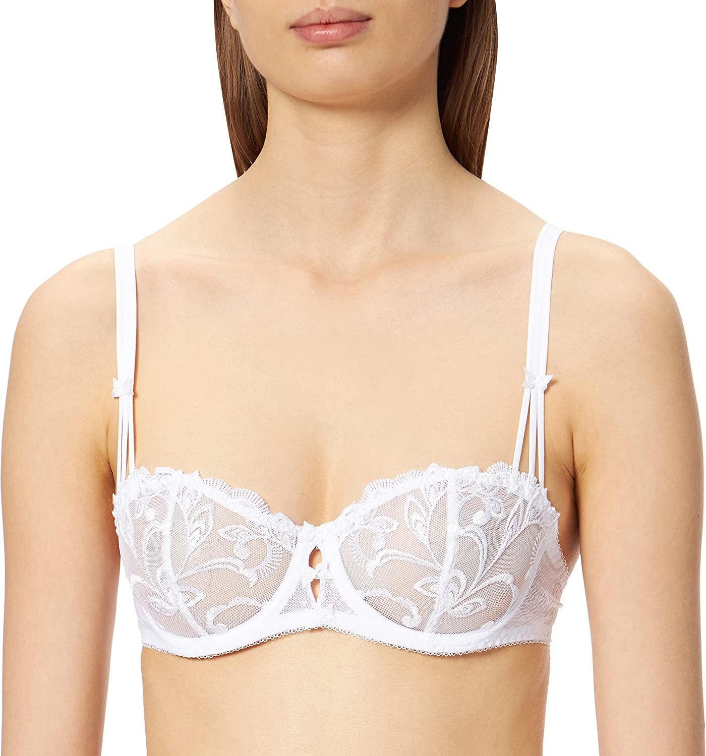 Aubade Women'S Au Bal De Flore Comfort Half Cup Bra White (Blanc) / Au Bal De Flore Comfort Half Cup Bra / 36G