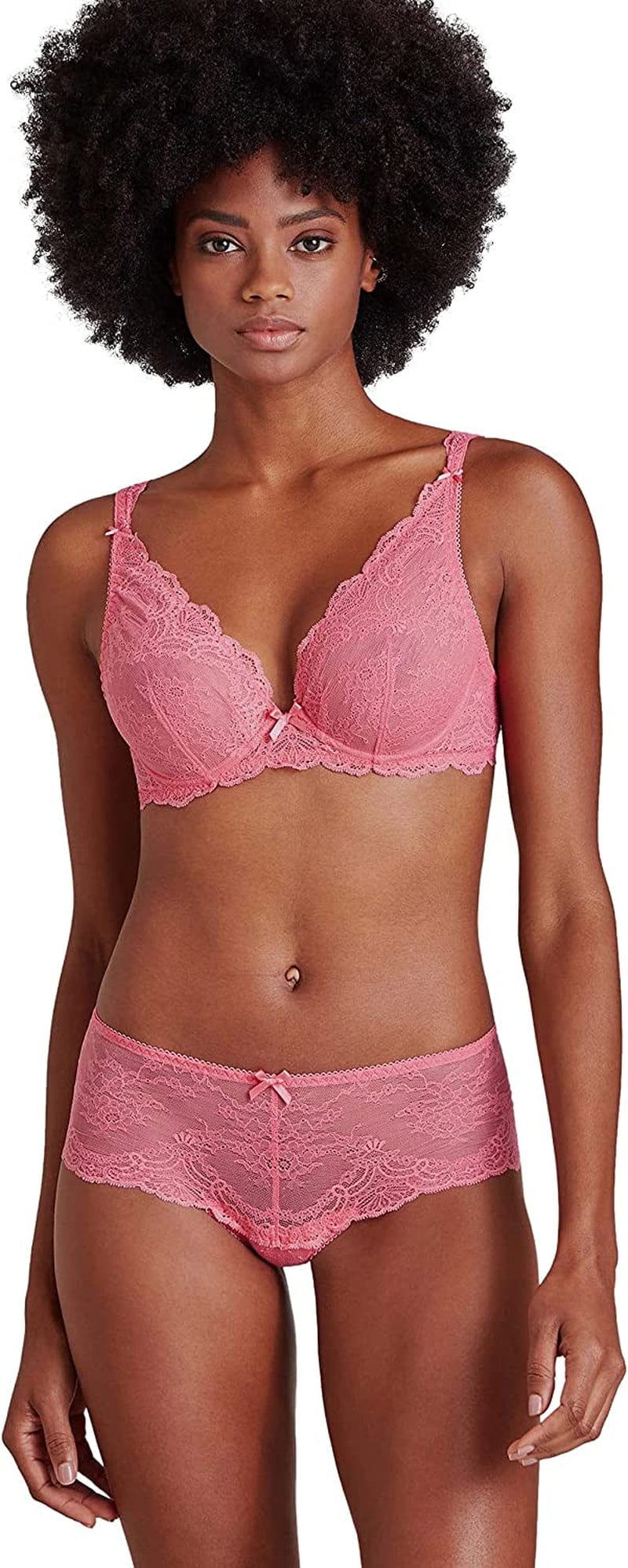 Aubade Women'S Danse Des Sens Plunging Triangle Bra Pink (Goyave) / 38C