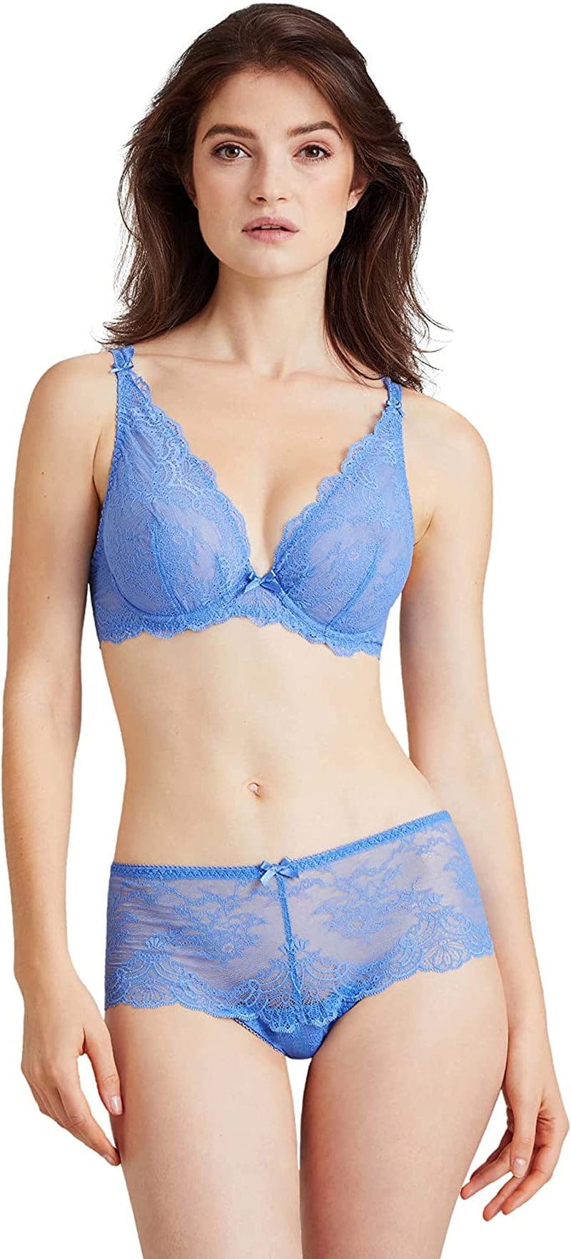 Aubade Women'S Danse Des Sens Plunging Triangle Bra Blue (Bleuet) / 32C