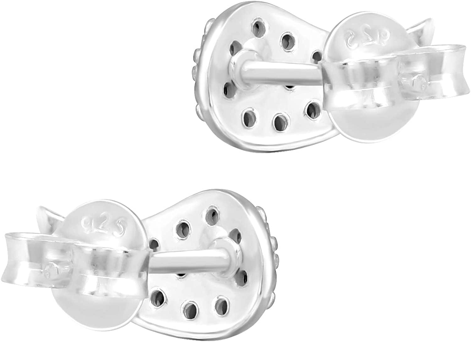 AUBE JEWELRY Hypoallergenic 925 Sterling Silver Cubic Zirconia Angel Wing Stud Earrings Adorned for Women