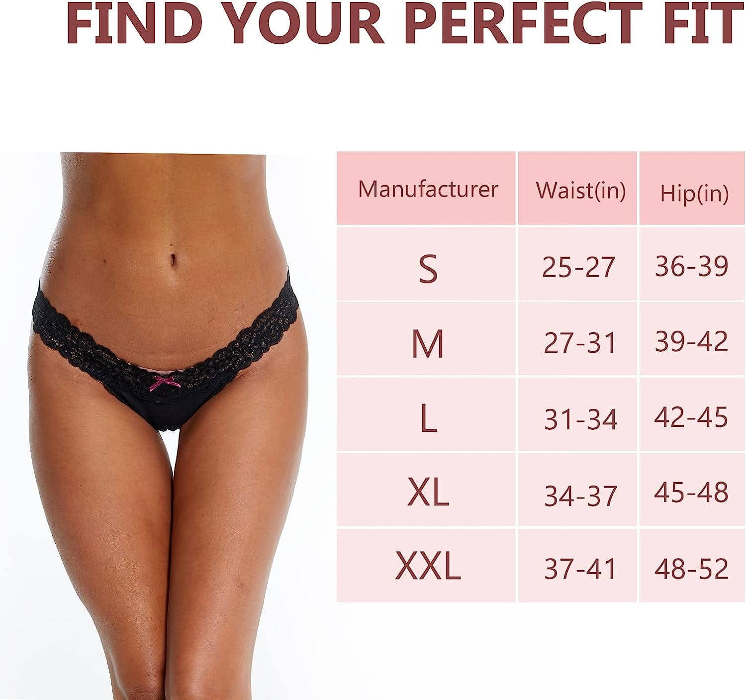 Aukivon Womens Thong, T Back Lace Low Waist Cotton Seamless Thongs for Women Underwear