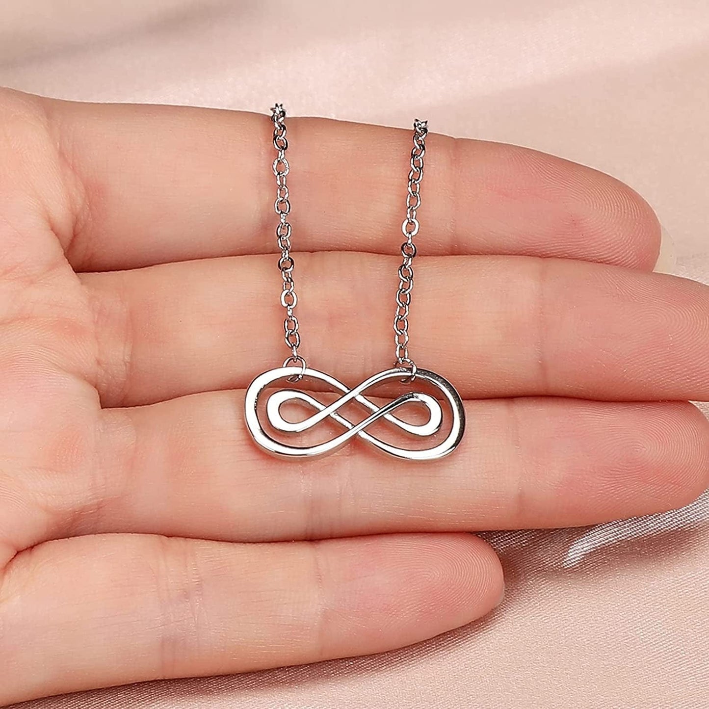 Aunt Niece Necklace, 925 Sterling Silver Infinity Necklace for Women, Niece Gifts from Aunt, Mothers Day Jewelry Birthday Gift for Aunt and Niece